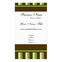 Brown & Green Striped Chic Business Cards