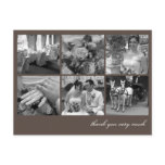 Brown grid collage 6 photos memories thank you postcard