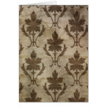 Brown grunge damask wallpaper cards