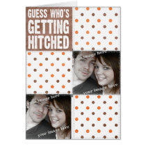Brown Guess Who's Getting Hitched Card cards