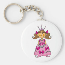 Brown haired princess keychains