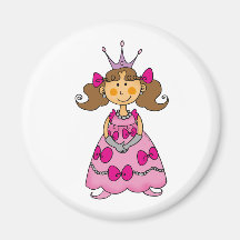 Brown haired princess refrigerator magnet