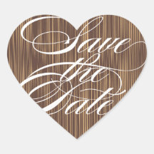 Brown Heart  |  Save the Date Envelope Seal Sticker
