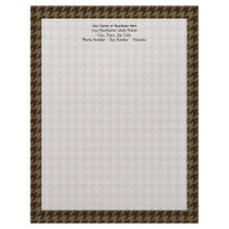 Brown Houndstooth Handsome Gentlemen's Pattern Personalized Letterhead