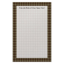 Brown Houndstooth Handsome Gentlemen's Pattern Stationery Design