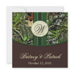 Brown & Hunter Green Camo Wedding Invitations
