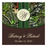 Brown & Hunter Green Camo Wedding Invitations