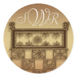 Brown India design Round Stickers