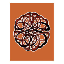 Brown Knotwork Circle Post Cards