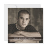 Brown Leather Boys Photo Graduation Announcement