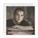 Brown Leather Boys Photo Graduation Announcement