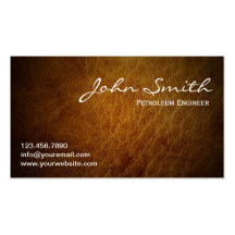 Brown Leather Petroleum Engineer Business Card