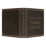 Brown Leather Print Family Album Binders