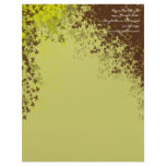 Brown & Lime Leaves Letterhead