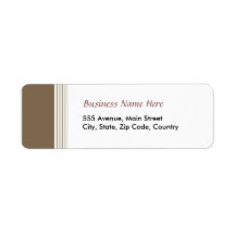 Brown Lined Return Address Label
