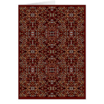 Brown Mosaic Generative Art Card, Blank Interior cards