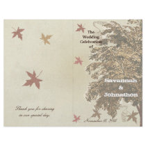 Brown Oak Tree Wedding Program
