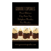 Brown on Black Cupcake Business Cards