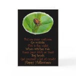 Brown Orange Araneus Halloween Card