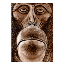 Brown Orangutan Face Close up (wc) Business Cards