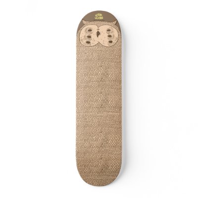 Brown Owl by Keaton Henson Custom Skate Board by bloodisthenewblack