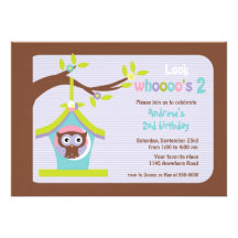 Brown Owl in Bird House Child's Birthday Card
