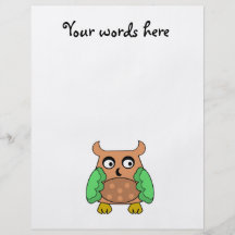 Brown owl with brown polka dots full color flyer