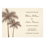 Brown Palm Tree Save the Date Announcement