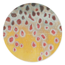 Brown pattern round sticker