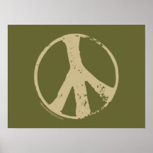 Brown Peace Sign Posters