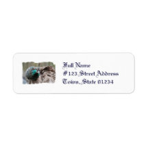 Brown Peacock Mailing Labels