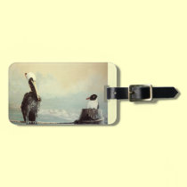Brown Pelican & Seagull luggage tags
