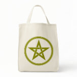 Brown Pentacle Pentagram Tote Bags