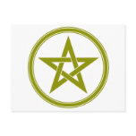 Brown Pentacle Pentagram Post Card