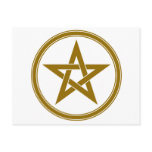 Brown Pentacle Pentagram Postcard