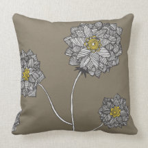 brown pillow, flower