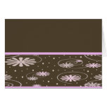 brown pink flowers and dots cards
