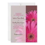Brown & Pink Gerbera Daisy Wedding Invitation