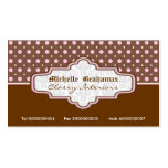 Brown pink polka dot interiors business cards business cards
