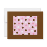 Brown & Pink Polka Dots Personalized Invitations