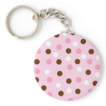 Brown & Pink Polka Dots Keychain