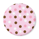 Brown & Pink Polka Dots Magnet