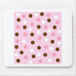 Brown & Pink Polka Dots Mousepad