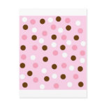 Brown & Pink Polka Dots Postcard