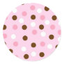 Brown & Pink Polka Dots Stickers