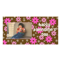 Brown & Pink Valentine's Day photo card