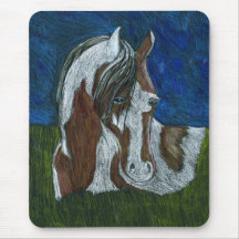 Brown pinto horse mousepad