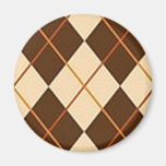 Brown Plaid Magnet