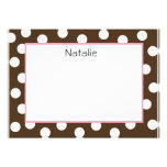 Brown Polka Dot Flat NoteCard  (#FLAT 002) Custom Invite