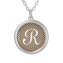Brown polka dots custom necklace